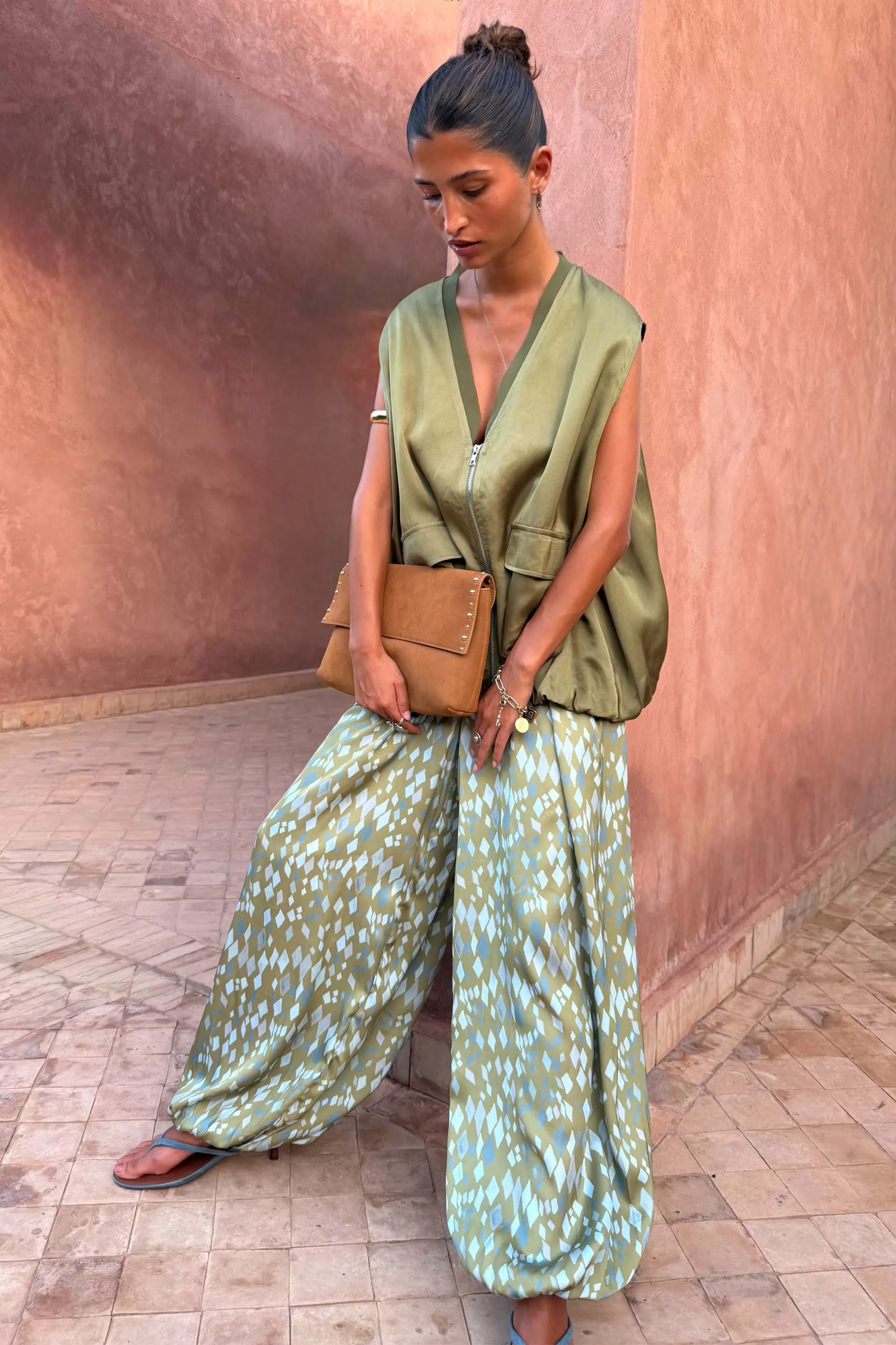 Green Diamond Print Balloon Trouser sold by Never Fully Dressed product image thumbnail 5
