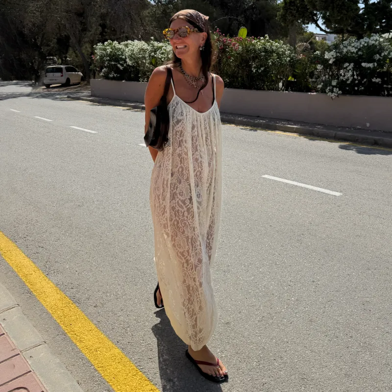 Cream Lace Balloon Jumpsuit made by Never Fully Dressed
