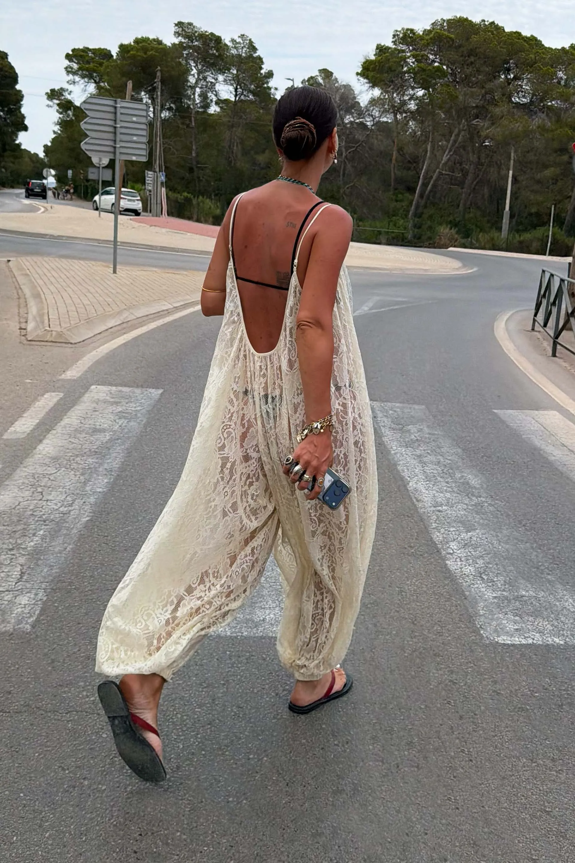 Cream Lace Balloon Jumpsuit sold by Never Fully Dressed product image thumbnail 3