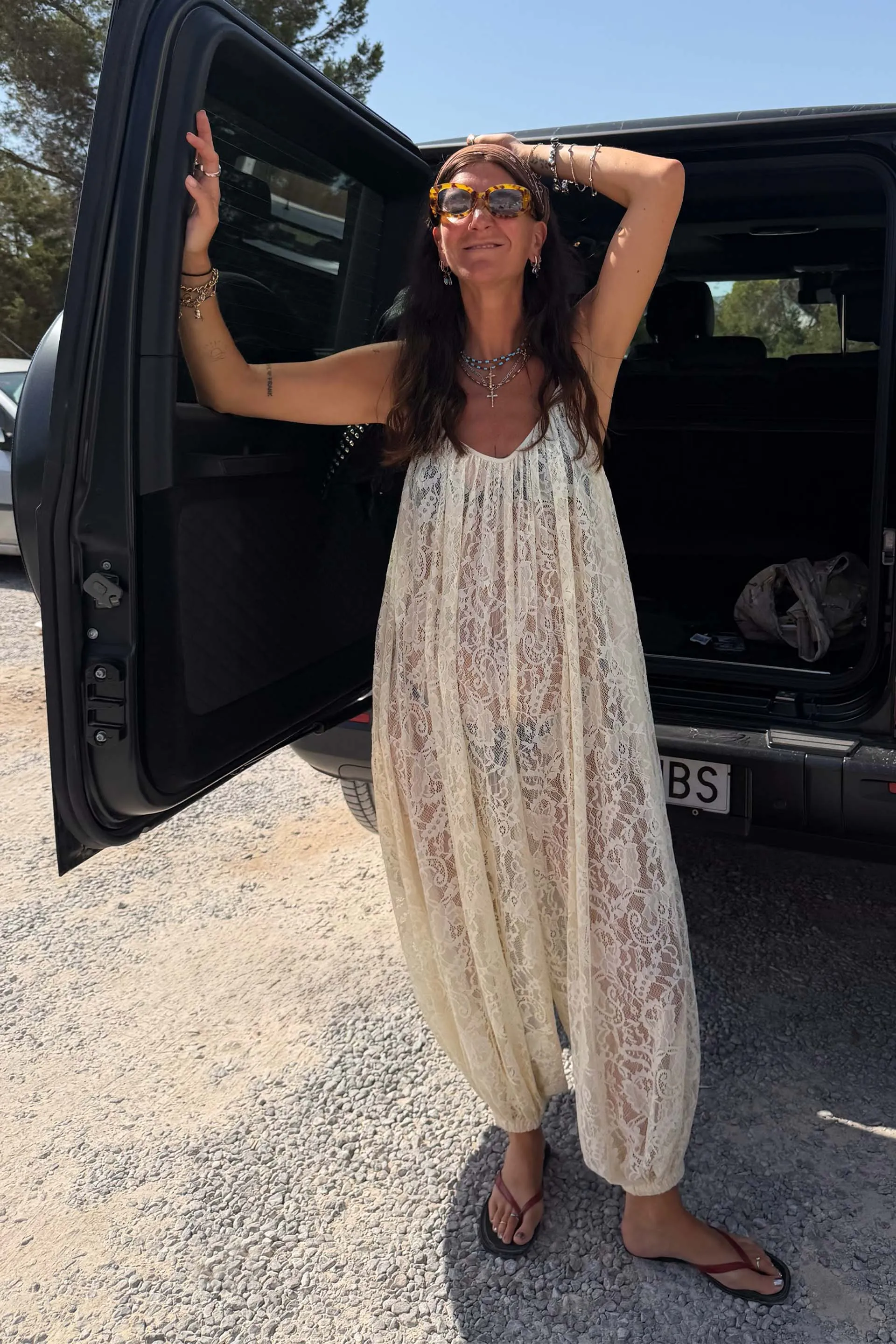 Cream Lace Balloon Jumpsuit sold by Never Fully Dressed product image thumbnail 4
