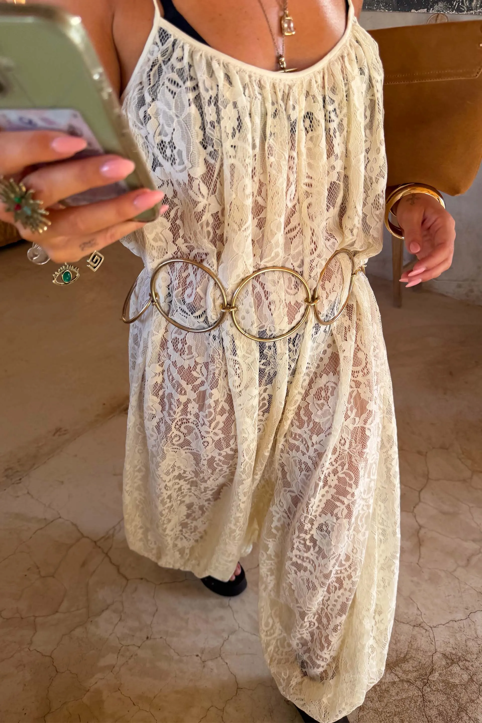 Cream Lace Balloon Jumpsuit sold by Never Fully Dressed product image thumbnail 5