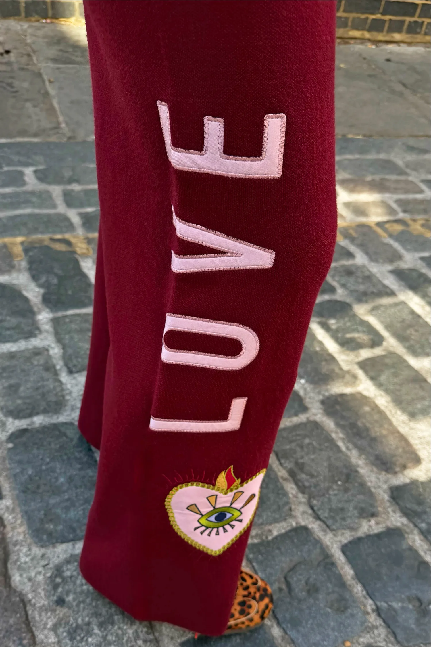 Burgundy Mystical Wide Leg Knit Joggers sold by Never Fully Dressed product image thumbnail 5