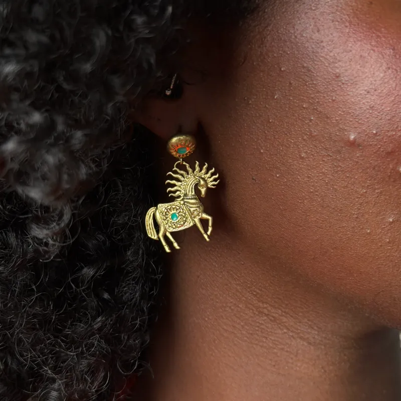 Deloris Horse Earrings made by Never Fully Dressed