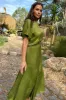 Green Jacquard Midi Erin Dress sold by Never Fully Dressed