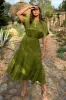 Green Jacquard Midi Erin Dress sold by Never Fully Dressed