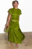 Green Jacquard Midi Erin Dress sold by Never Fully Dressed