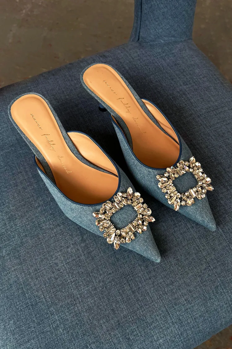 Embellished Denim City Mules sold by Never Fully Dressed product image thumbnail 2