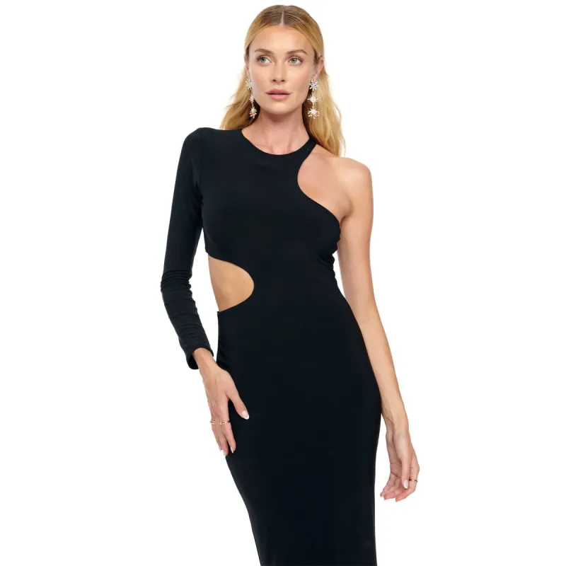 Black Midi Gigi Cut Out Dress sold by Never Fully Dressed