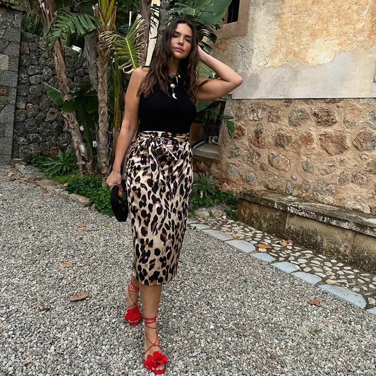 Brown Leopard Jaspre Skirt Petite sold by Never Fully Dressed