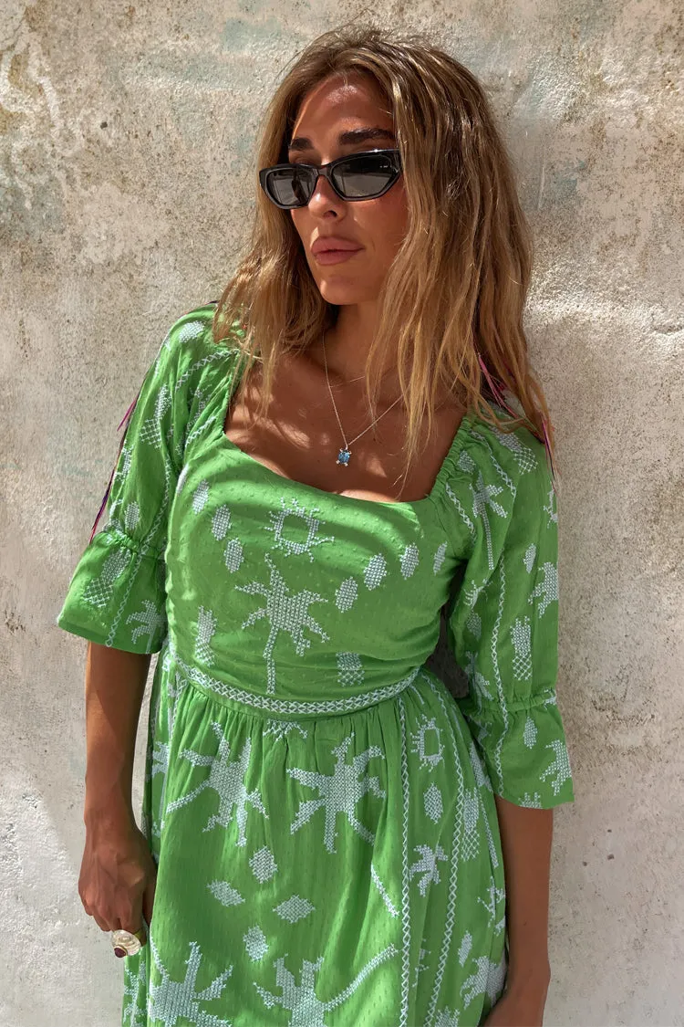 Green Palm Cross Stitch Belle Dress sold by Never Fully Dressed product image thumbnail 4