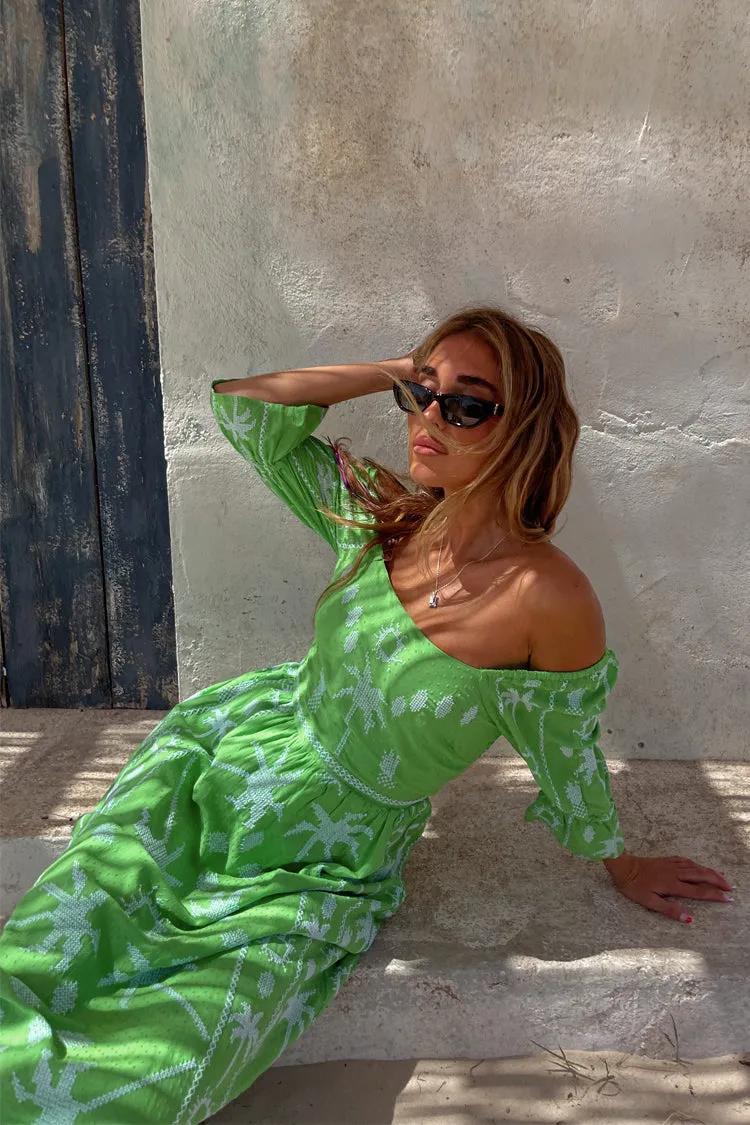 Green Palm Cross Stitch Belle Dress sold by Never Fully Dressed product image thumbnail 3