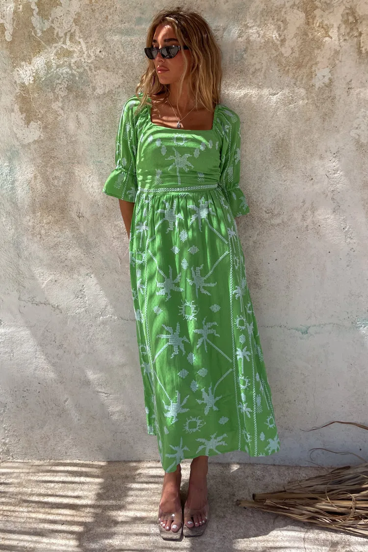 Green Palm Cross Stitch Belle Dress sold by Never Fully Dressed product image thumbnail 2