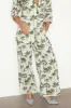 Green Palm Linen Rhea Trousers sold by Never Fully Dressed