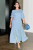 Denim Jacquard Monty Dress sold by Never Fully Dressed