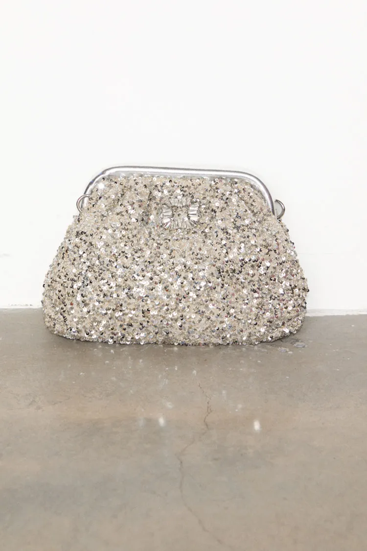 Silver Sequin Clutch Bag sold by Never Fully Dressed product image thumbnail 4