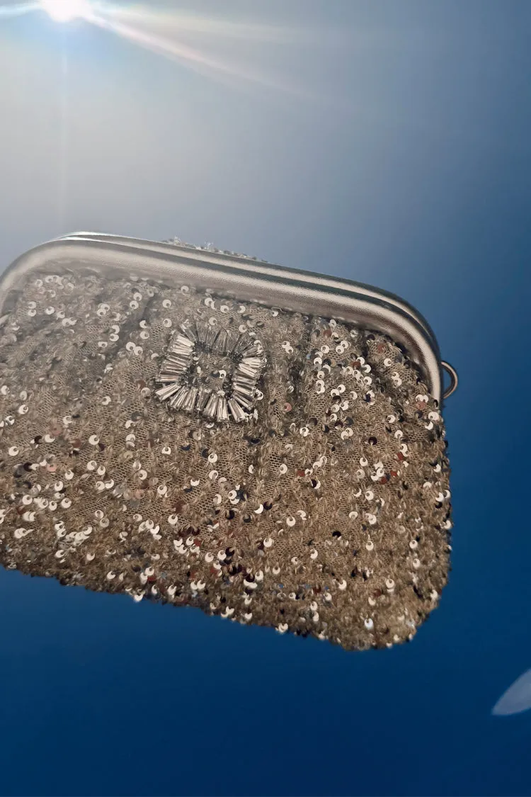 Silver Sequin Clutch Bag sold by Never Fully Dressed product image thumbnail 3
