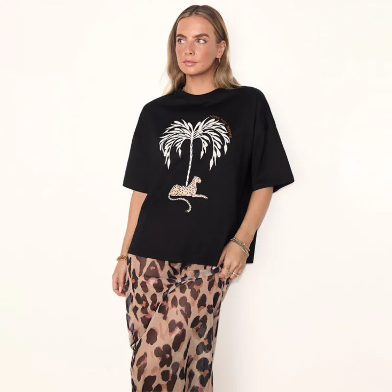 Black Gaia Leopard T-Shirt sold by Never Fully Dressed