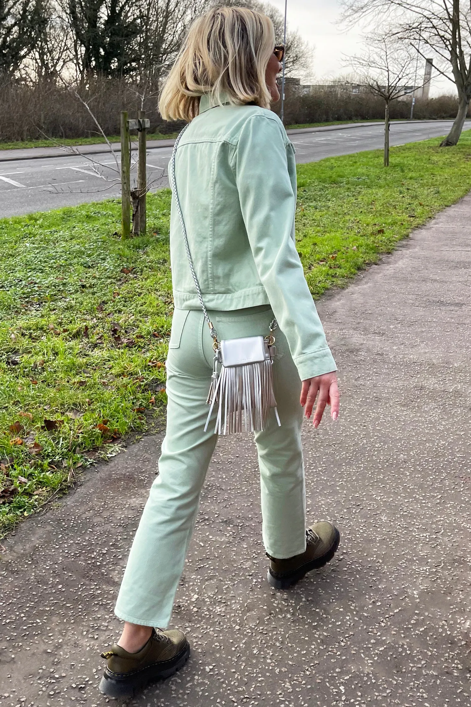 Pistachio Denim Jean Jacket sold by Never Fully Dressed product image thumbnail 5