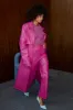 Magenta Vegan Leather Trench sold by Never Fully Dressed
