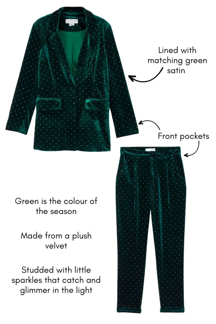 Emerald Velvet Quinn Blazer sold by Never Fully Dressed product image thumbnail 3