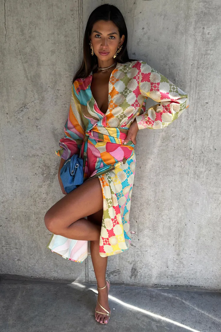 Multi Abstract Jaspre Wrap Skirt sold by Never Fully Dressed product image thumbnail 5