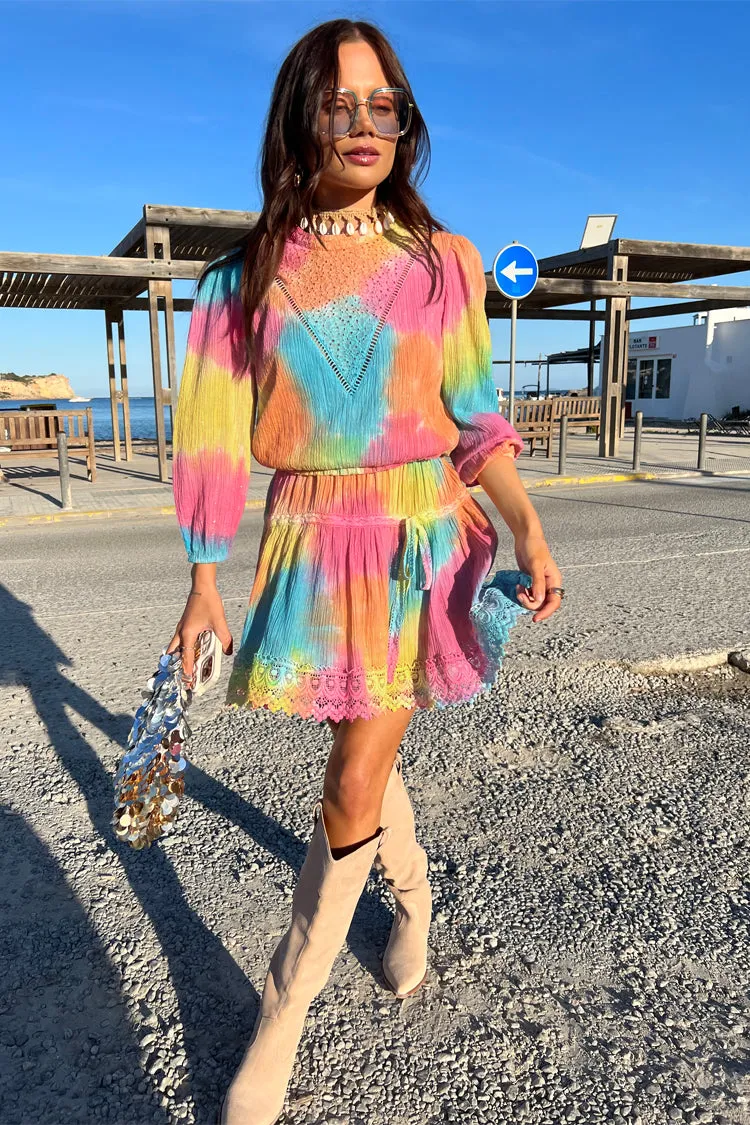 Rainbow Ombre Nieve Mini Dress sold by Never Fully Dressed product image thumbnail 4