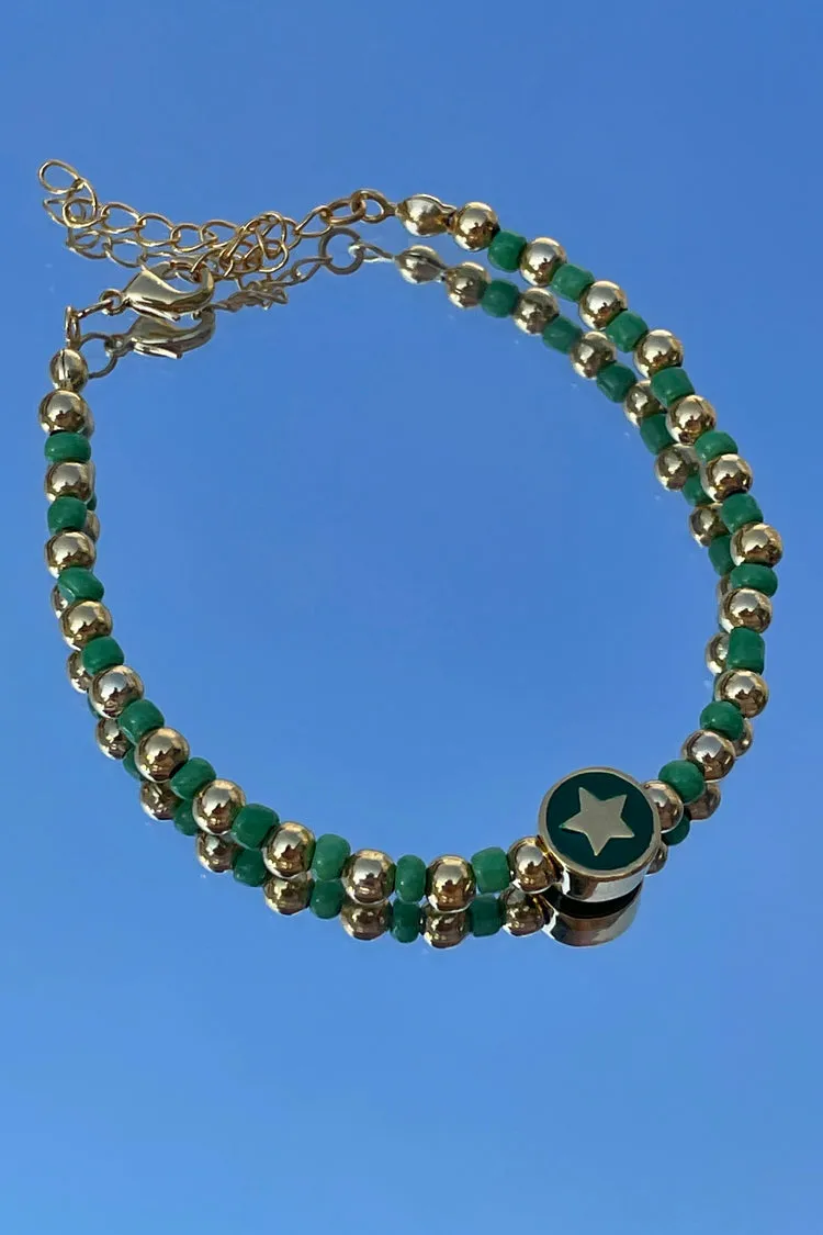 Gold/Green Star Lucky Bracelet sold by Never Fully Dressed product image thumbnail 3