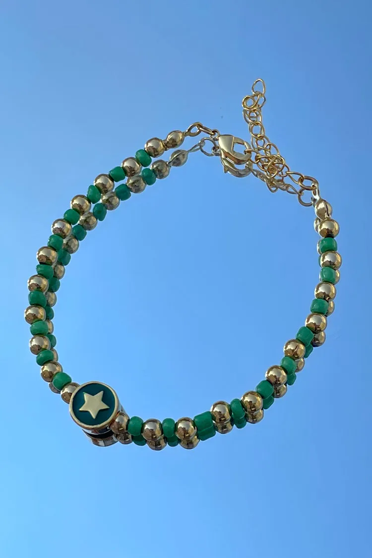Gold/Green Star Lucky Bracelet sold by Never Fully Dressed product image thumbnail 2