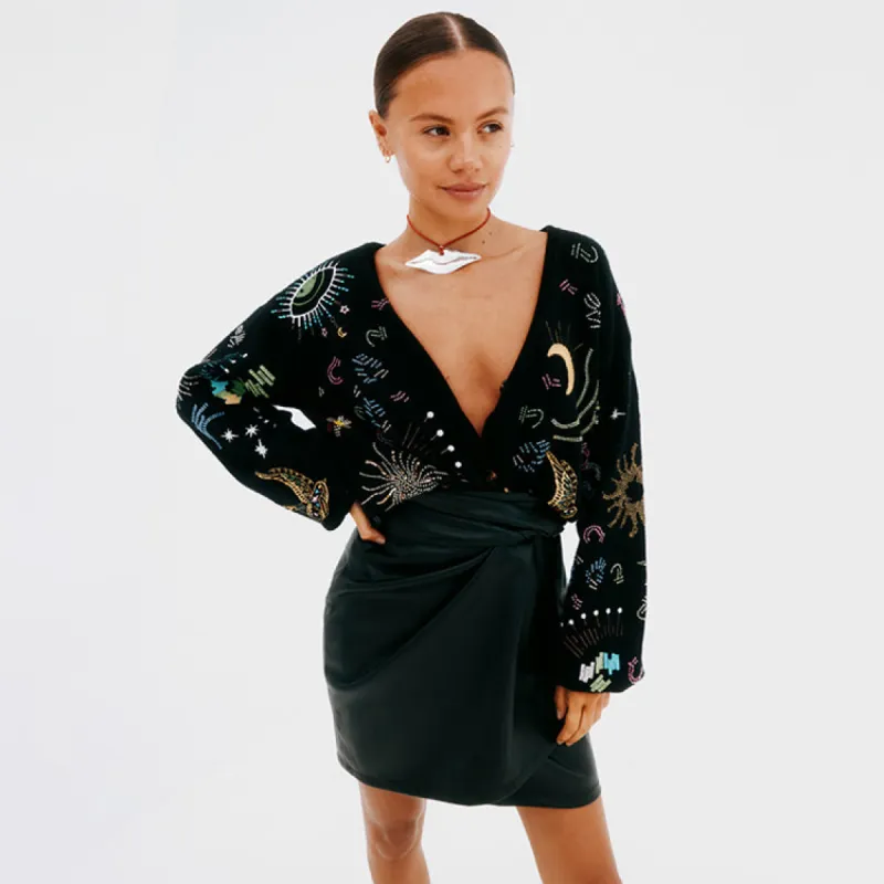Black Vegan Leather Mini Jaspre Skirt Petite sold by Never Fully Dressed