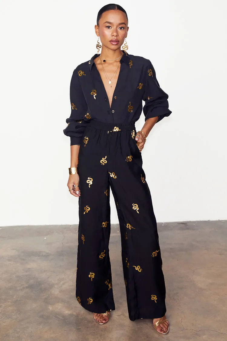 Black Gold Snake Elissa Trousers Petite sold by Never Fully Dressed product image thumbnail 5