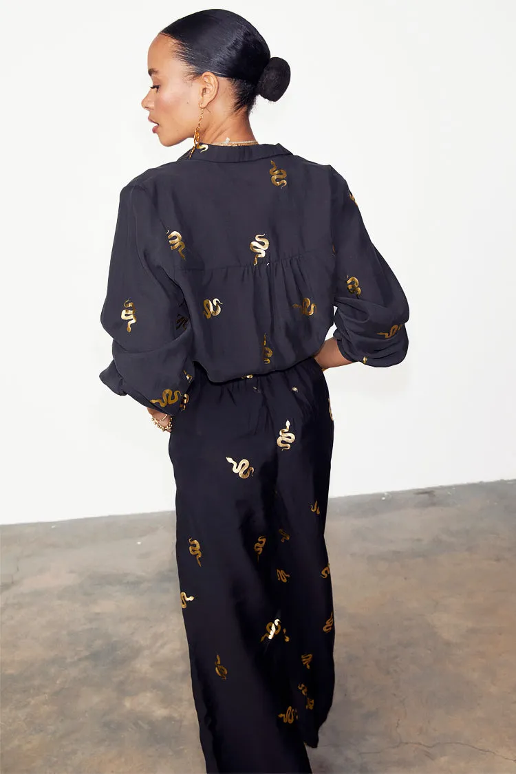 Black Gold Snake Elissa Trousers Petite sold by Never Fully Dressed product image thumbnail 3