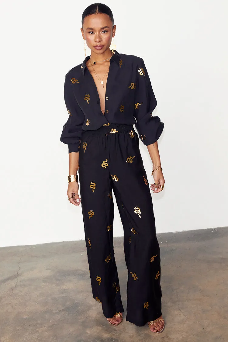Black Gold Snake Elissa Trousers Petite sold by Never Fully Dressed product image thumbnail 2