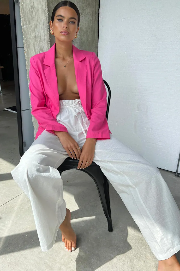 White Cotton Linen Demi Trouser sold by Never Fully Dressed product image thumbnail 4