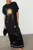 Black Sunshine Palm T-Shirt Dress sold by Never Fully Dressed