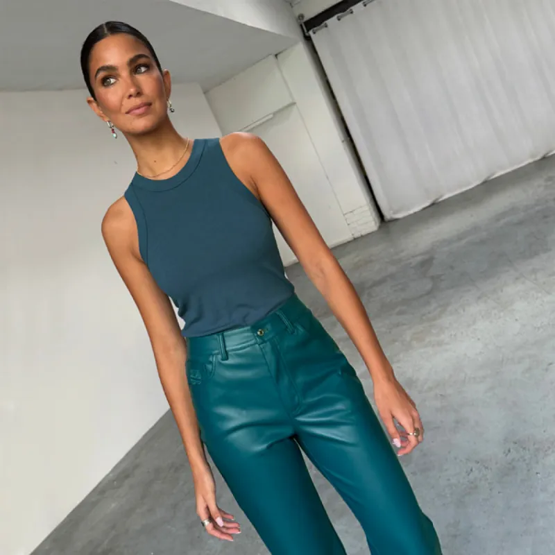 Teal Rib Tank Top sold by Never Fully Dressed