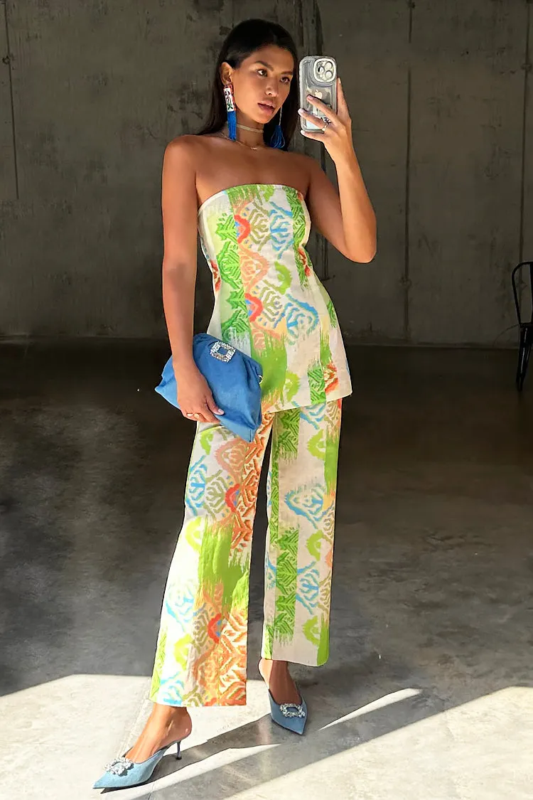 Green Abstract Trousers Petite sold by Never Fully Dressed product image thumbnail 4