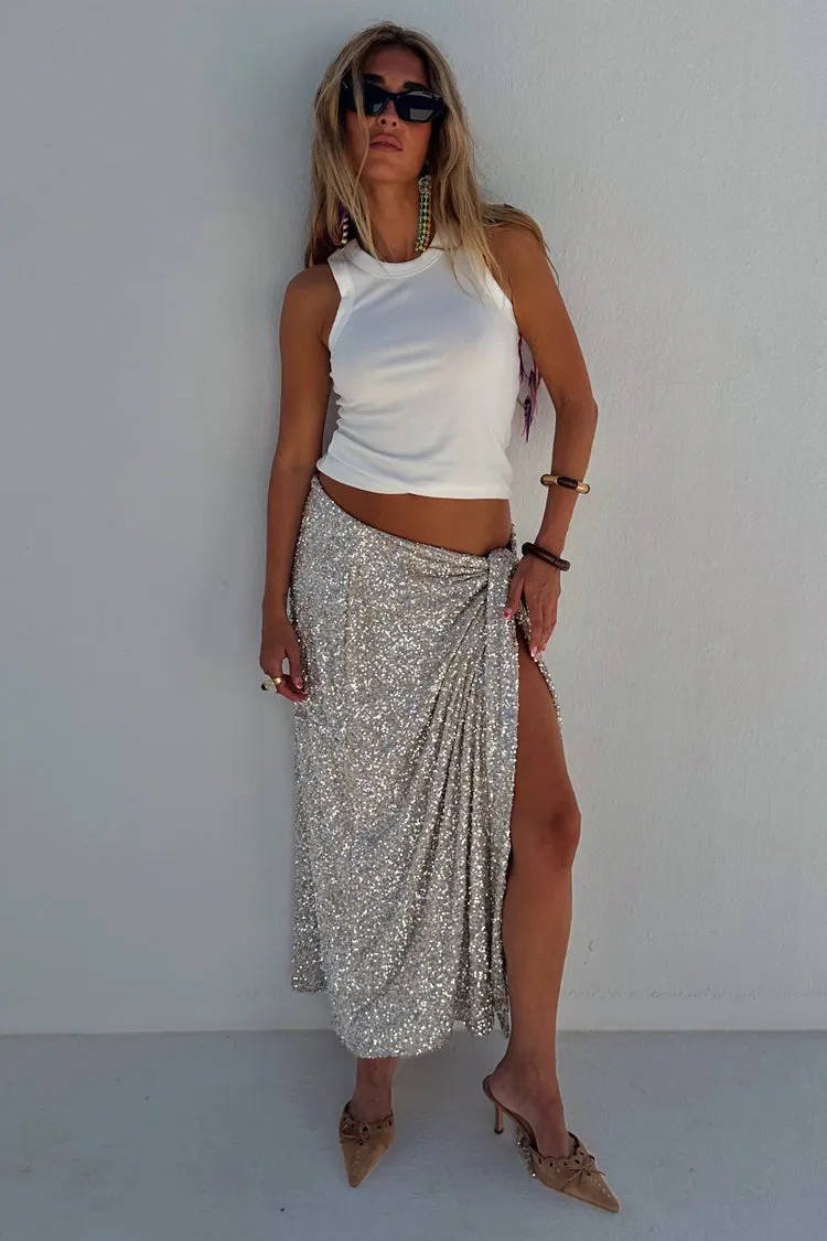 Sequin Maxi Wrap Jaspre Skirt sold by Never Fully Dressed product image thumbnail 3