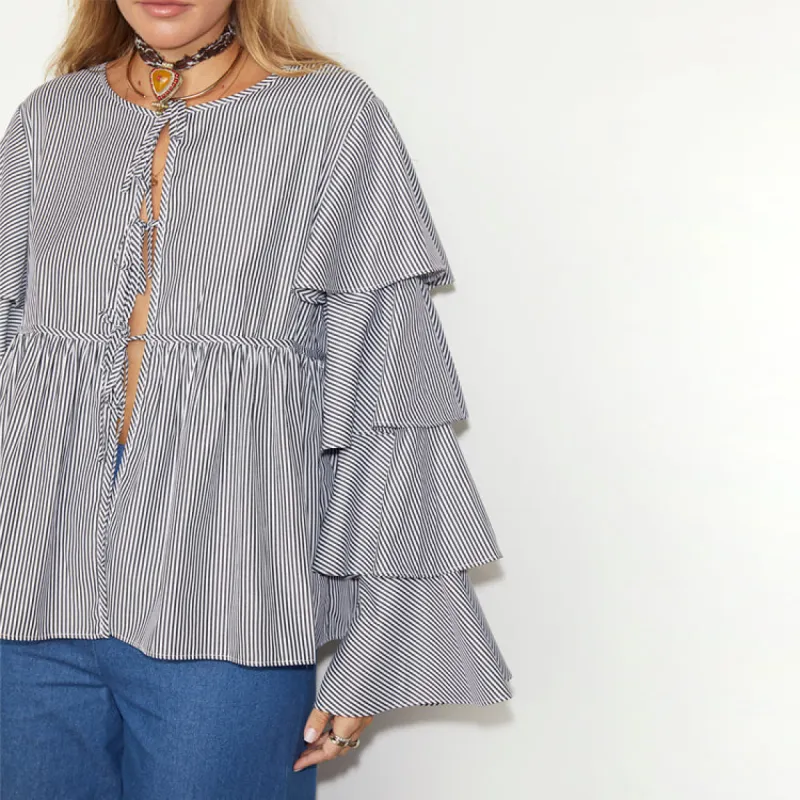 Stripe Houston Shirt made by Never Fully Dressed