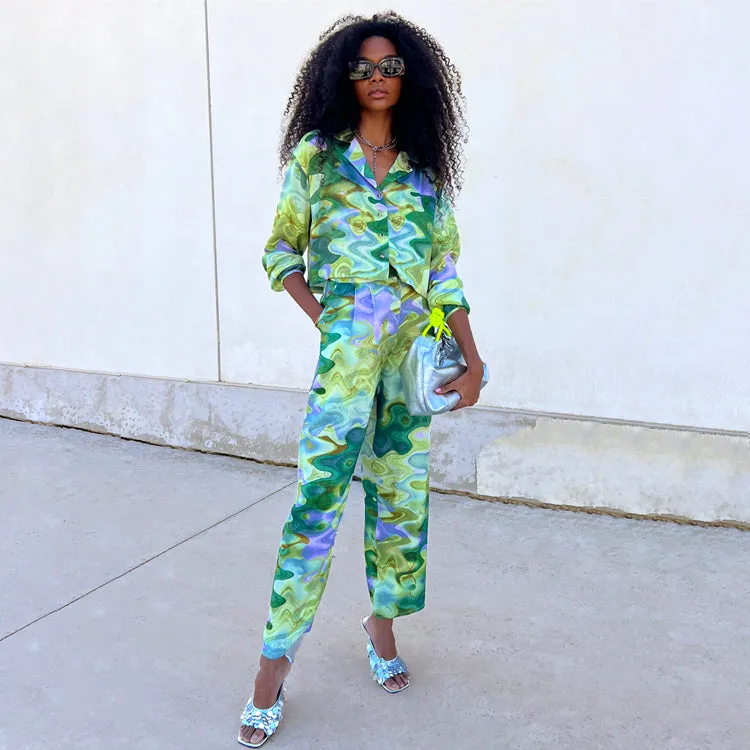 Green Marble Trouser sold by Never Fully Dressed