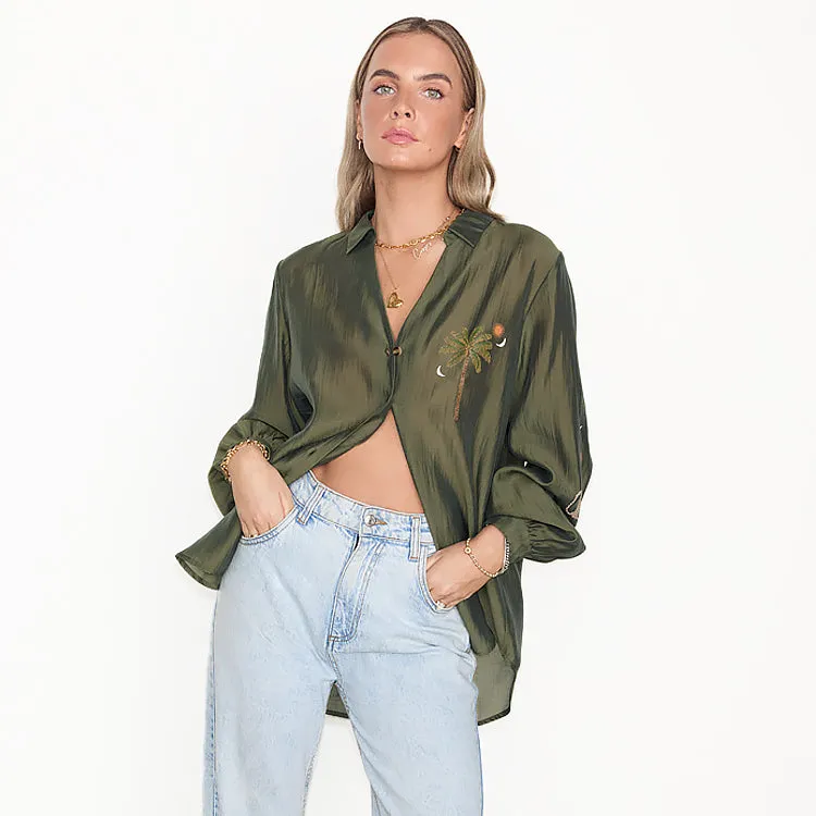 Khaki Running Wild Miley Shirt sold by Never Fully Dressed