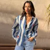Blue Sunny Stripe Oversized Shirt sold by Never Fully Dressed