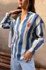 Blue Sunny Stripe Oversized Shirt sold by Never Fully Dressed