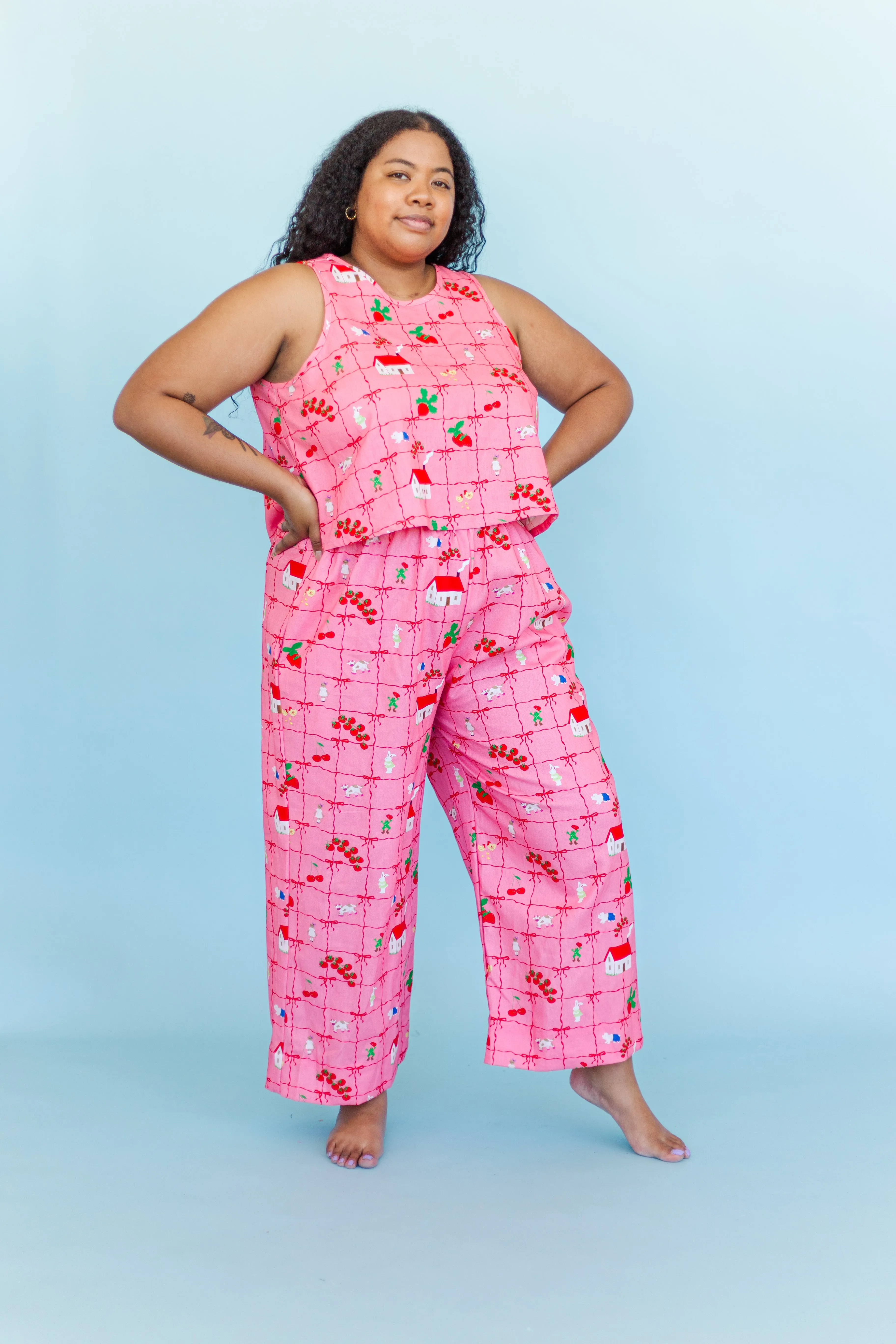 Perfect Tank in Cottage Core Linen sold by Nettle Studios