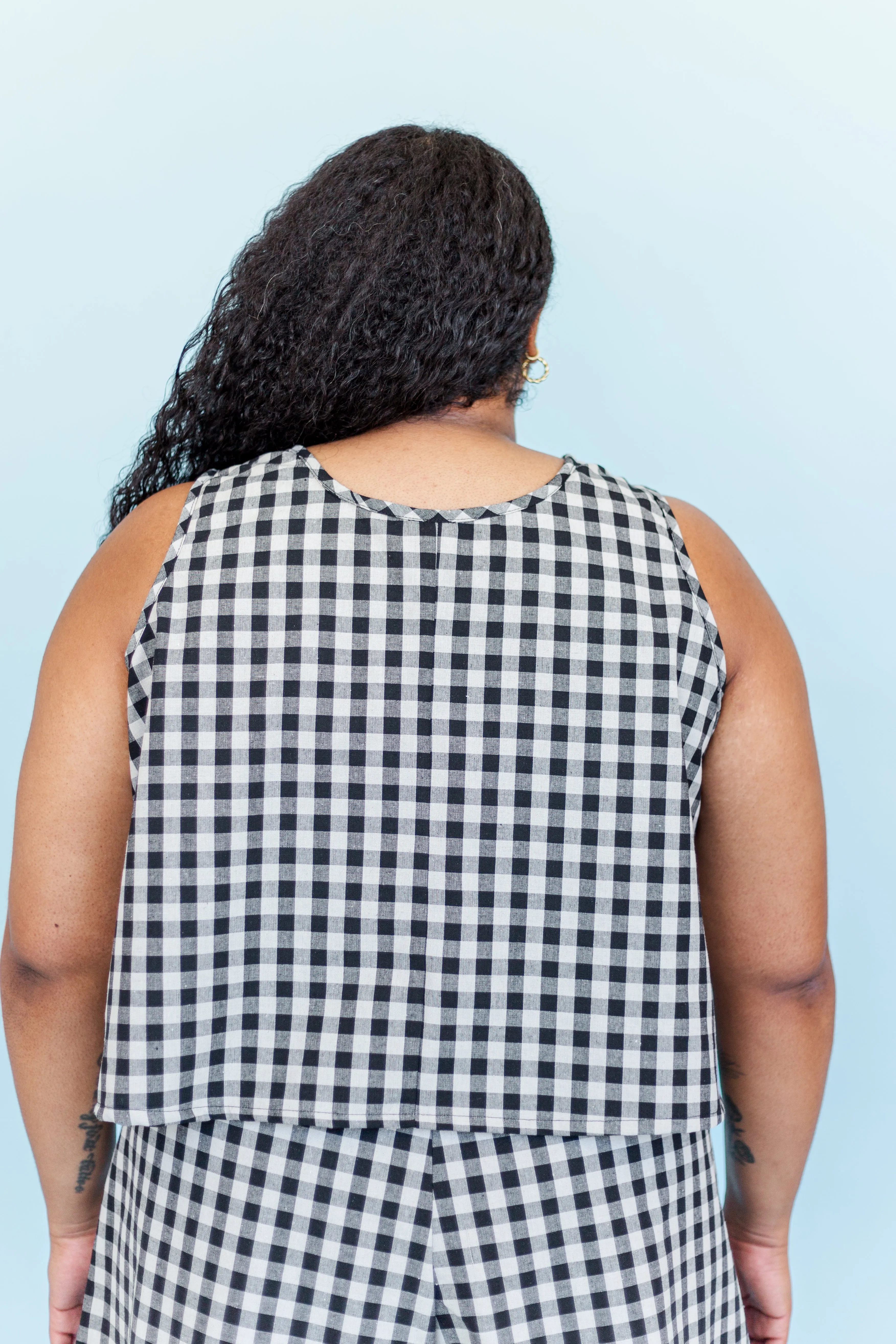 Perfect Tank in Black Gingham Cotton Linen sold by Nettle Studios product image thumbnail 3