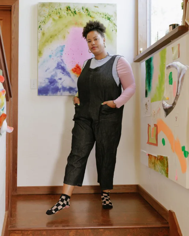 Everyday Overall Black Denim sold by Nettle Studios