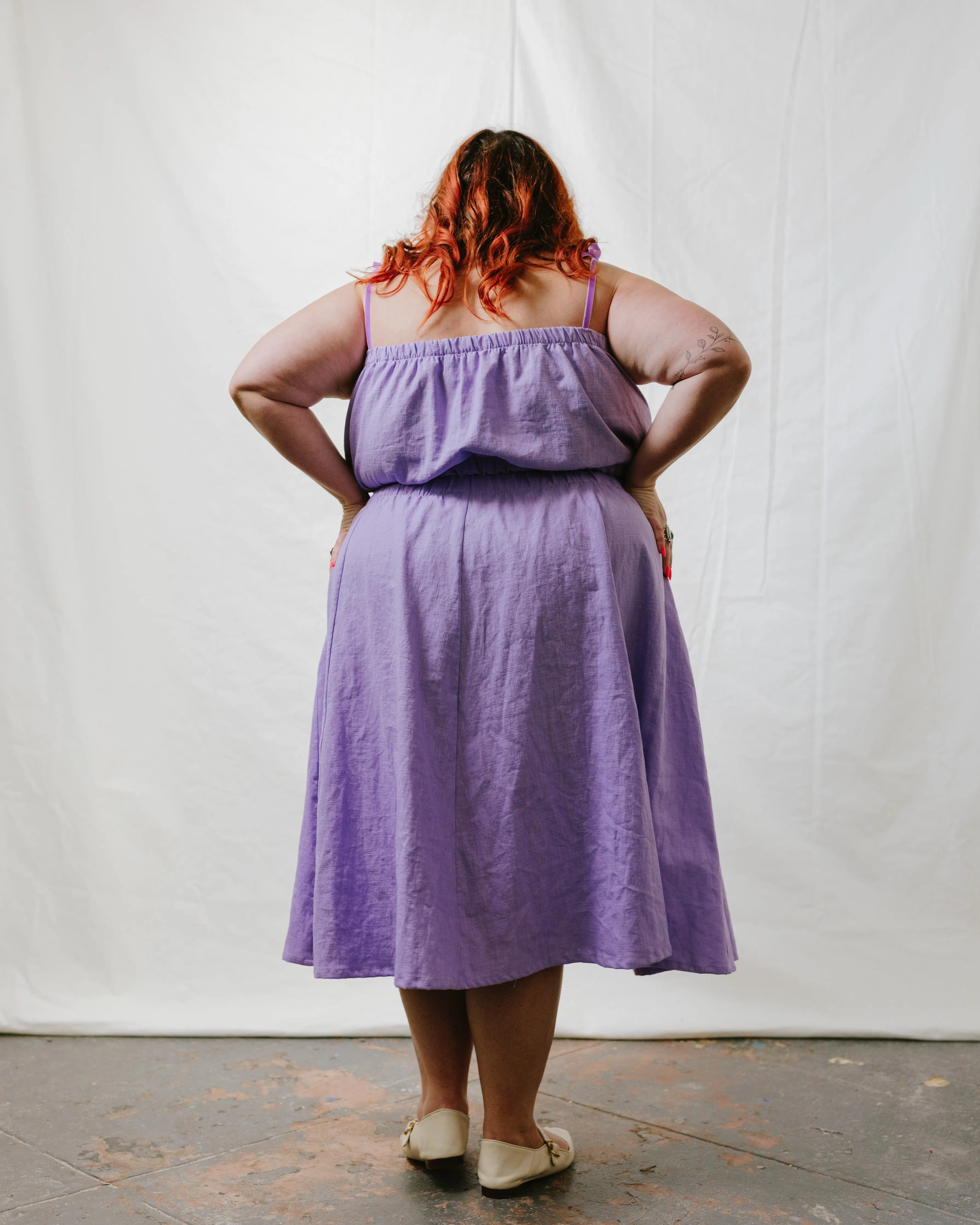 Midi Skirt in Lavender Linen sold by Nettle Studios product image thumbnail 4