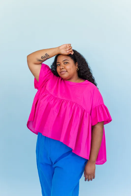 Mushroom Top in Hot Pink Cotton (RTS) sold by Nettle Studios