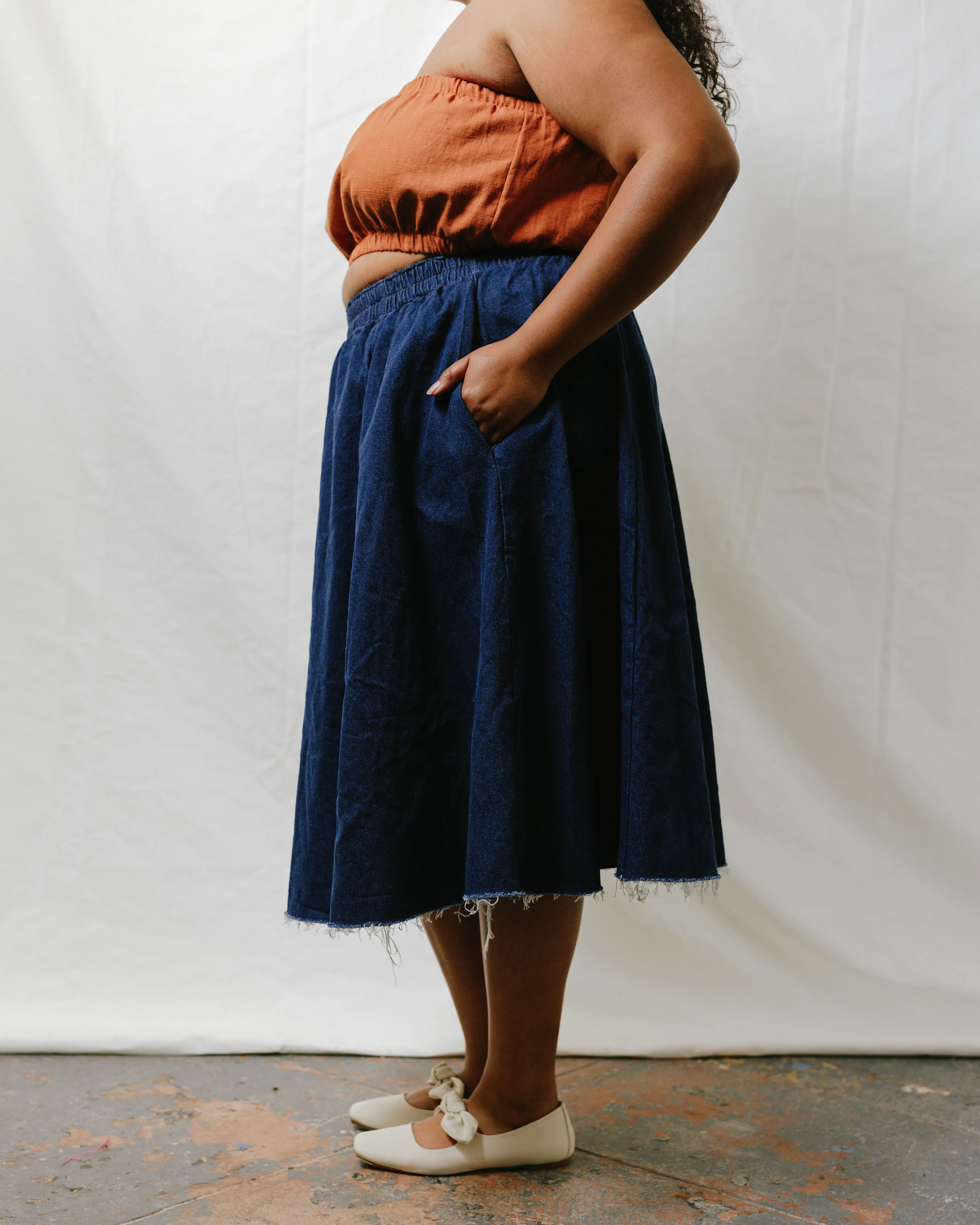 Midi Skirt in Denim sold by Nettle Studios product image thumbnail 5