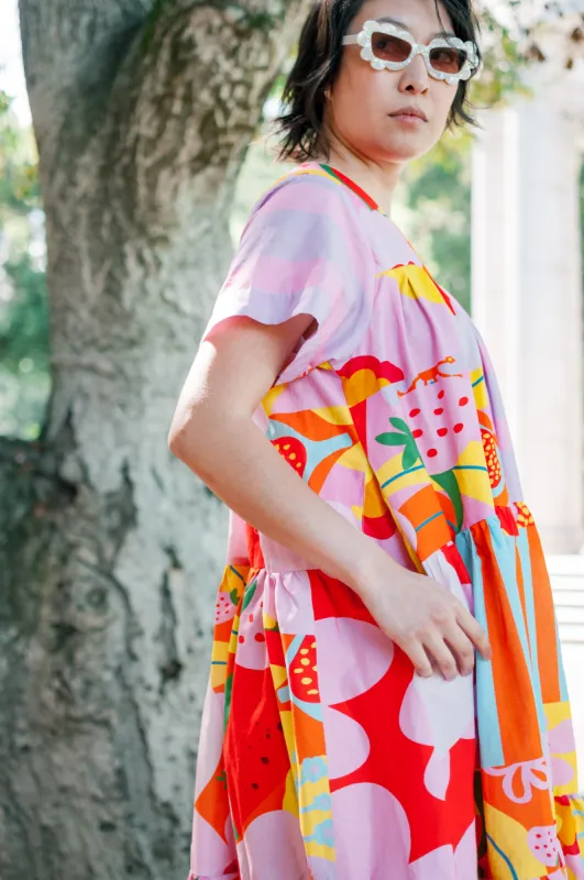 Tiered Maxi Dress in Tutti Frutti Cotton (RTS) sold by Nettle Studios