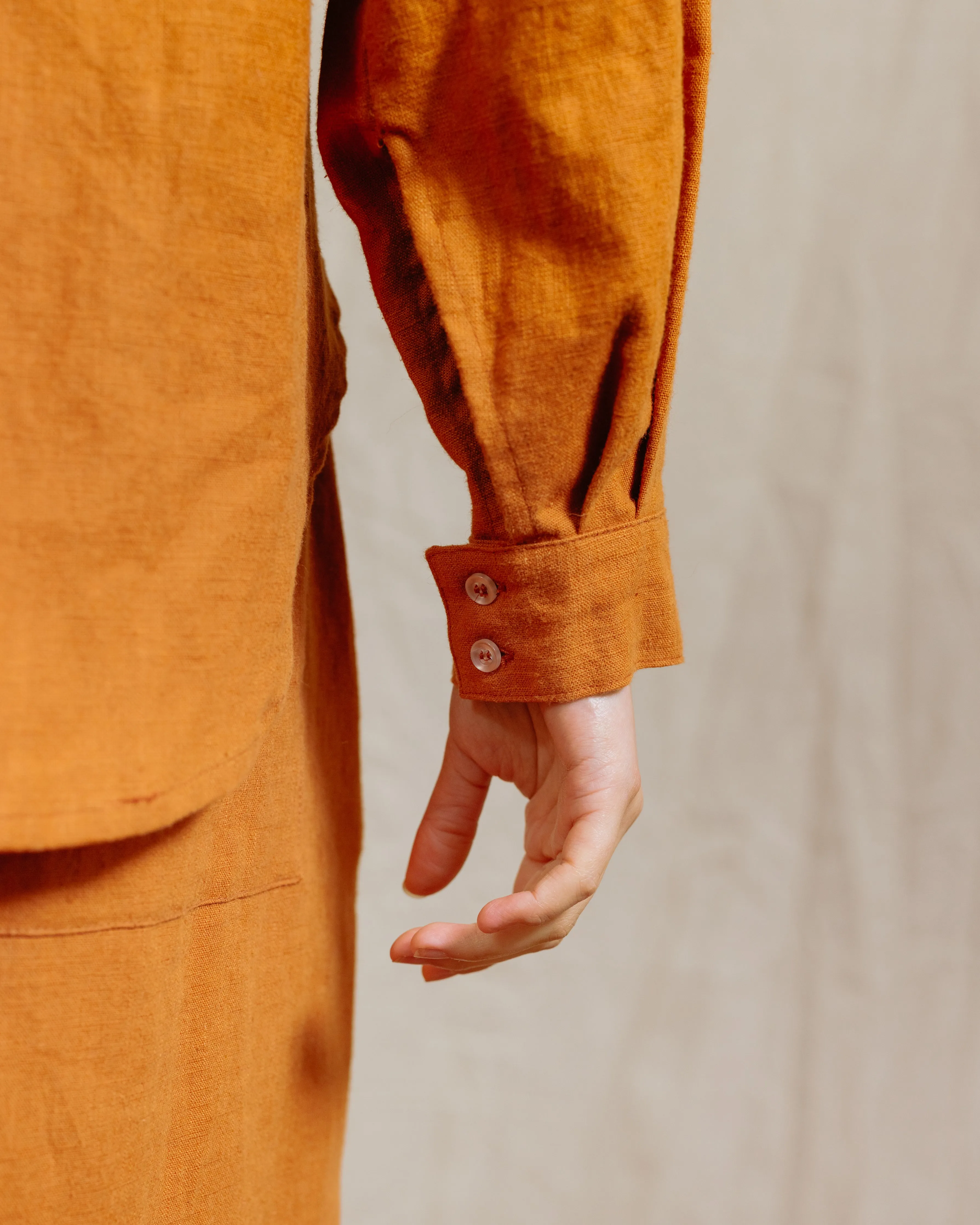 Soft Volume Long Sleeve Top in Rust Linen (RTS) sold by Nettle Studios product image thumbnail 5